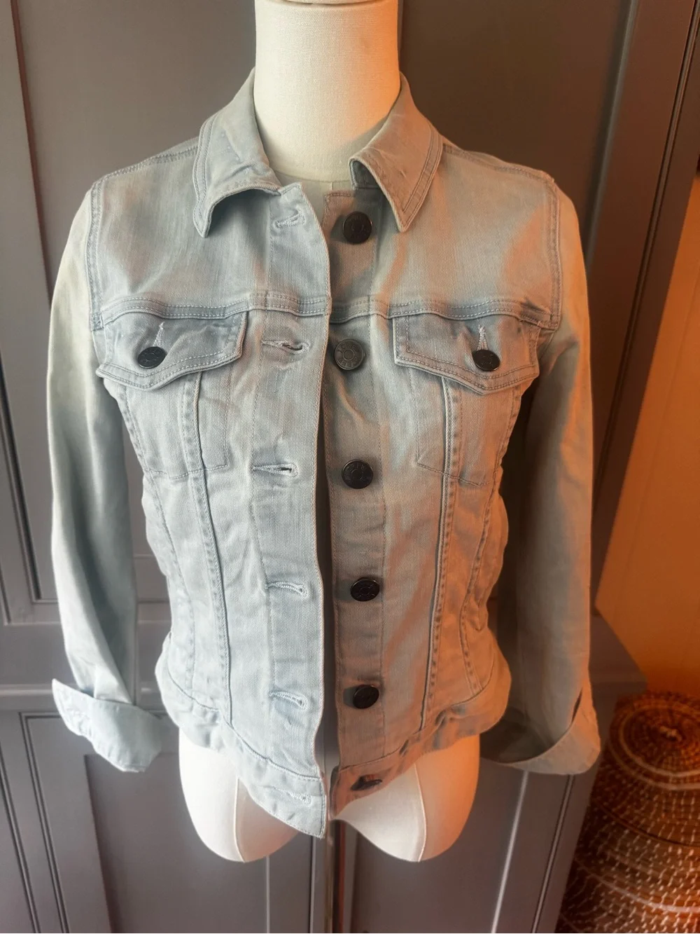 J. Crew Light wash Denim Jacket with Button Front